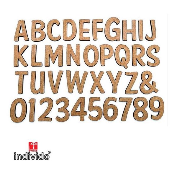 Buchstaben und Zahlen aus Holz 37Stück