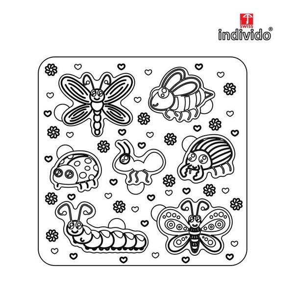 Puzzle mit Insekten 165x165mm (7 Tiere)