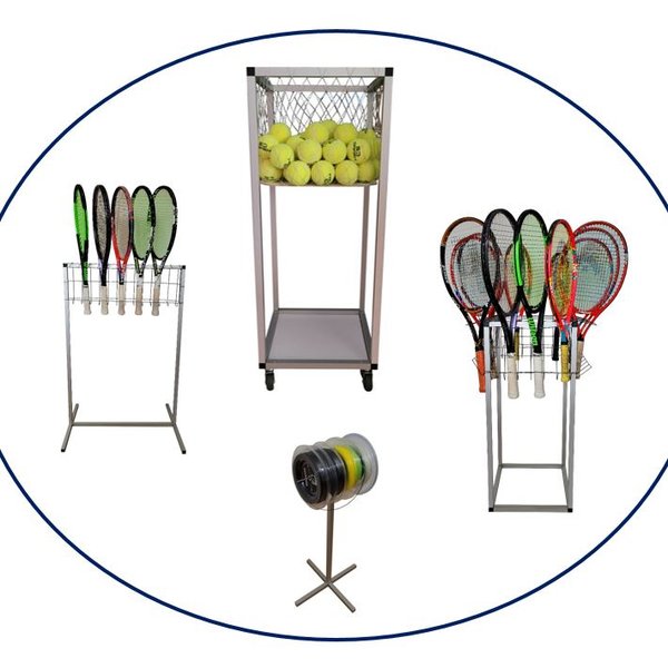Tennis, Material, Wagen, Ständer, Ball, Racket